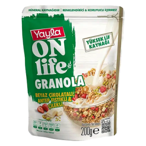 Beyaz Çikolatalı & Fıstıklı Çilekli Granola