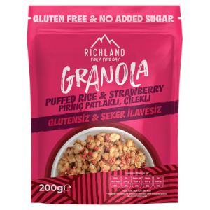 Glütensiz Çilekli Granola